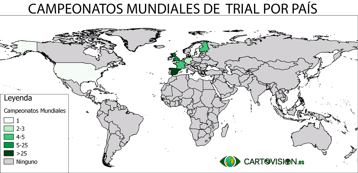 Campeonatos mundiales de Trial por país
