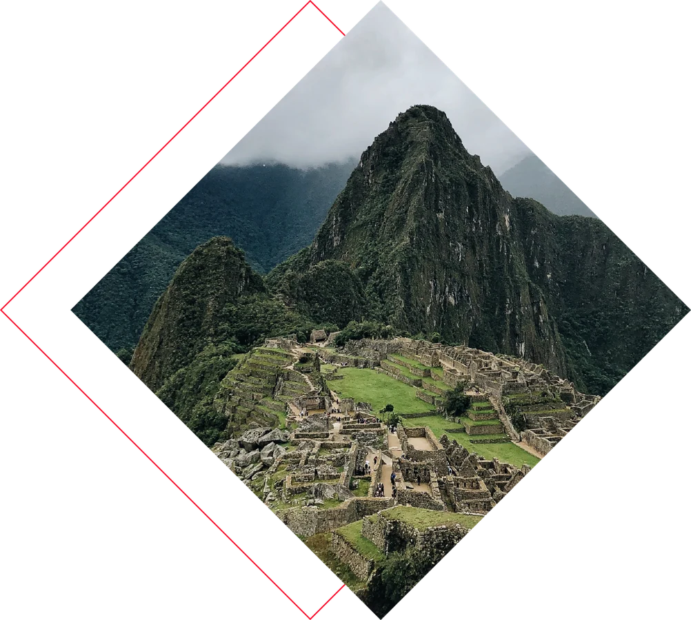Vista de Machu Picchu y las montañas de Perú